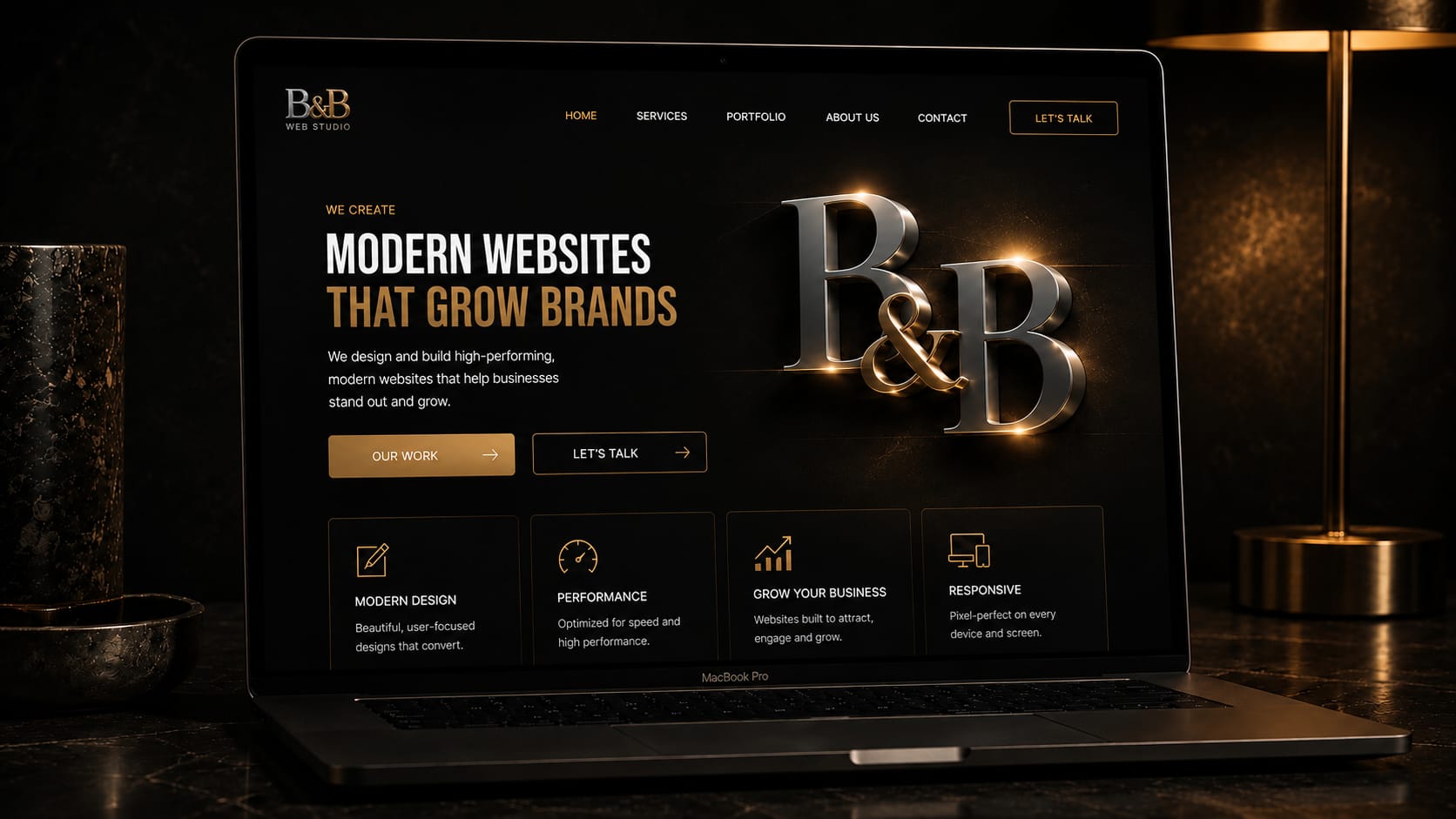 B&B Web Studio hero showcase